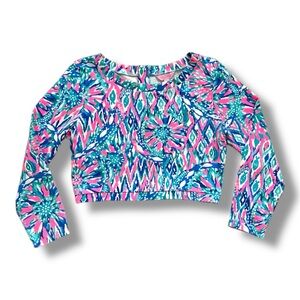Lilly Pulitzer Carlita Crop Top in Tiki Pink Shake It Up Pattern Size large